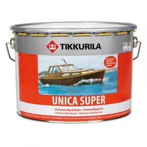 Лак полуглянцевый Unica super (Уника Супер), 9 л., красный Tikkurila (Тиккурила)