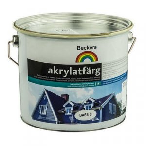 Краска латексная Akrylatfarg, База С, 9 л, белый Beckers (Бекерс)