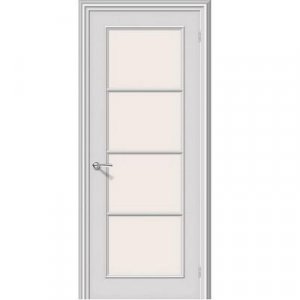 Дверь межкомнатная эмалированная коллекция Fix, Ритм, 2000х600х40 мм., остекленная, СТ-Сатинато, Белый (К-33)