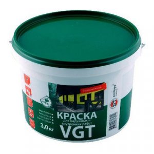 Краска для наружных и внутренних работ ВД-АК 1180, 3 кг ВГТ (VGT)