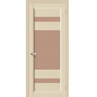 Дверь межкомнатная RIF-массив, Леон, 2000х900х40, остекленная, СТ- Сатинато, Ваниль (Т-18)