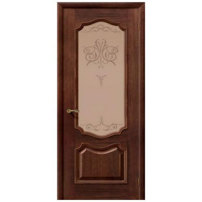 Дверь межкомнатная шпонированная коллекция Элит, Премьера, 2000х800х40 мм., остекленная Художественное, голд (Д-25)