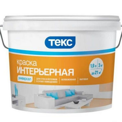 Краска водно-дисперсионная интерьерная Универсал, 7 кг ТЕКС (TEKS)