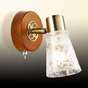 Настенно-потолочный светильник (спот) коллекция Blanca, 2614/1W, бронза/белый Odeon light (Одеон лайт)