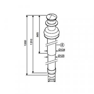 Коаксиальная труба для вертикального вывода AZ 396 Bosch (Бош)