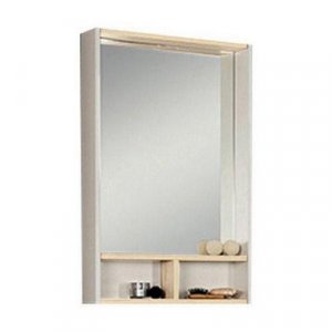 Зеркало-шкаф Йорк 55, 550 мм, белый/ясень фабрик Акватон