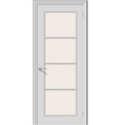 Дверь межкомнатная эмалированная коллекция Fix, Ритм, 2000х700х40 мм., остекленная, СТ-Сатинато, Белый (К-33)