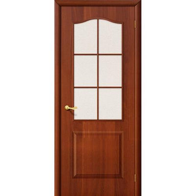 Дверь межкомнатная ламинированная, коллекция 10, Палитра, 2000х700х40 мм., остекленная, СТ-Хрусталик, ИталОрех (Л-11)
