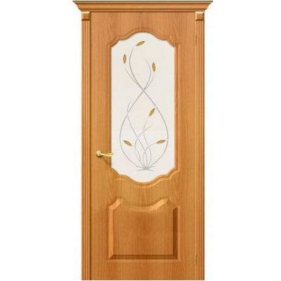 Дверь межкомнатная ПВХ коллекция Start, Перфекта, 2000х700х40 мм., остекленная, СТ-Орхидея, МиланОрех (П-32)