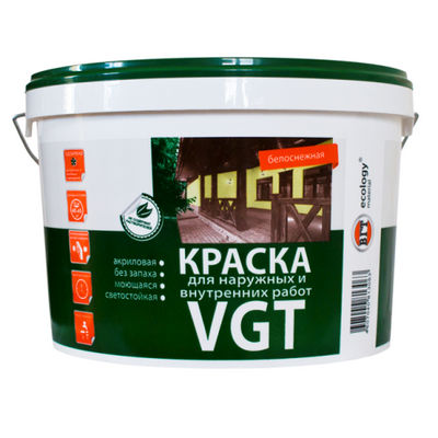 Краска для наружных и внутренних работ ВД-АК 1180, 7 кг ВГТ (VGT)