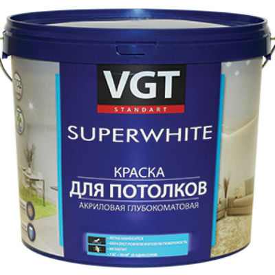 Краска для потолков ВД-АК 2180, 7 кг, супербелая ВГТ (VGT)