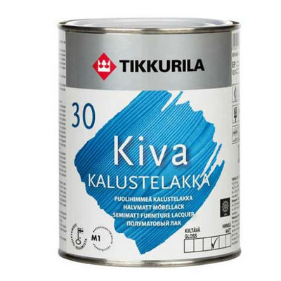 Лак для мебели Kiva (Кива) 30, полуматовый, 0.9 л, Tikkurila (Тиккурила)